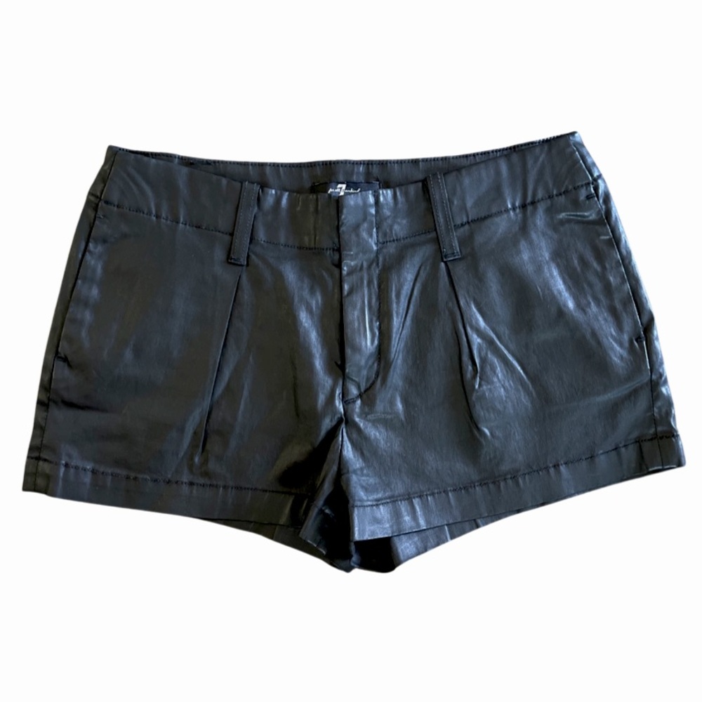 7 For All Mankind Pleated Faux Leather Short